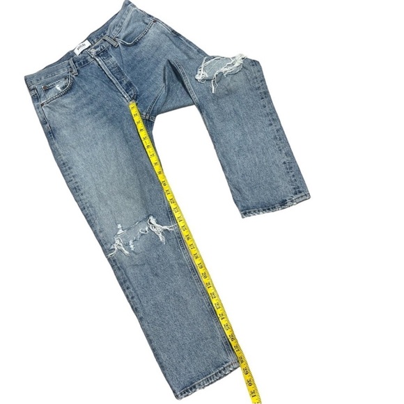 AGOLDE Riley High Rise Straight Crop Jeans in Distressed Escalate Wash Size 28 - Picture 5 of 12